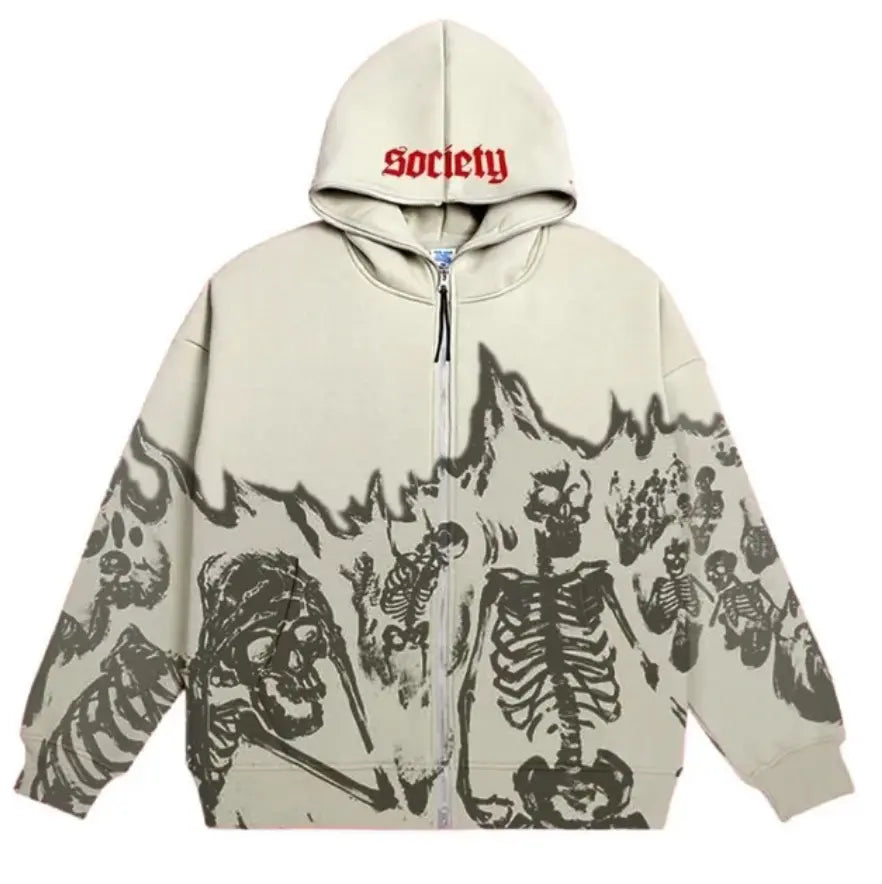 Inferno Skull Zip Hoodie