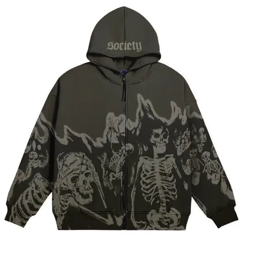 Inferno Skull Zip Hoodie